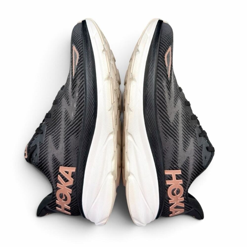 Hoka One One Clifton 9 Women's Size 8 B Black Rose Gold Running Shoes Sneakers - Picture 11 of 16